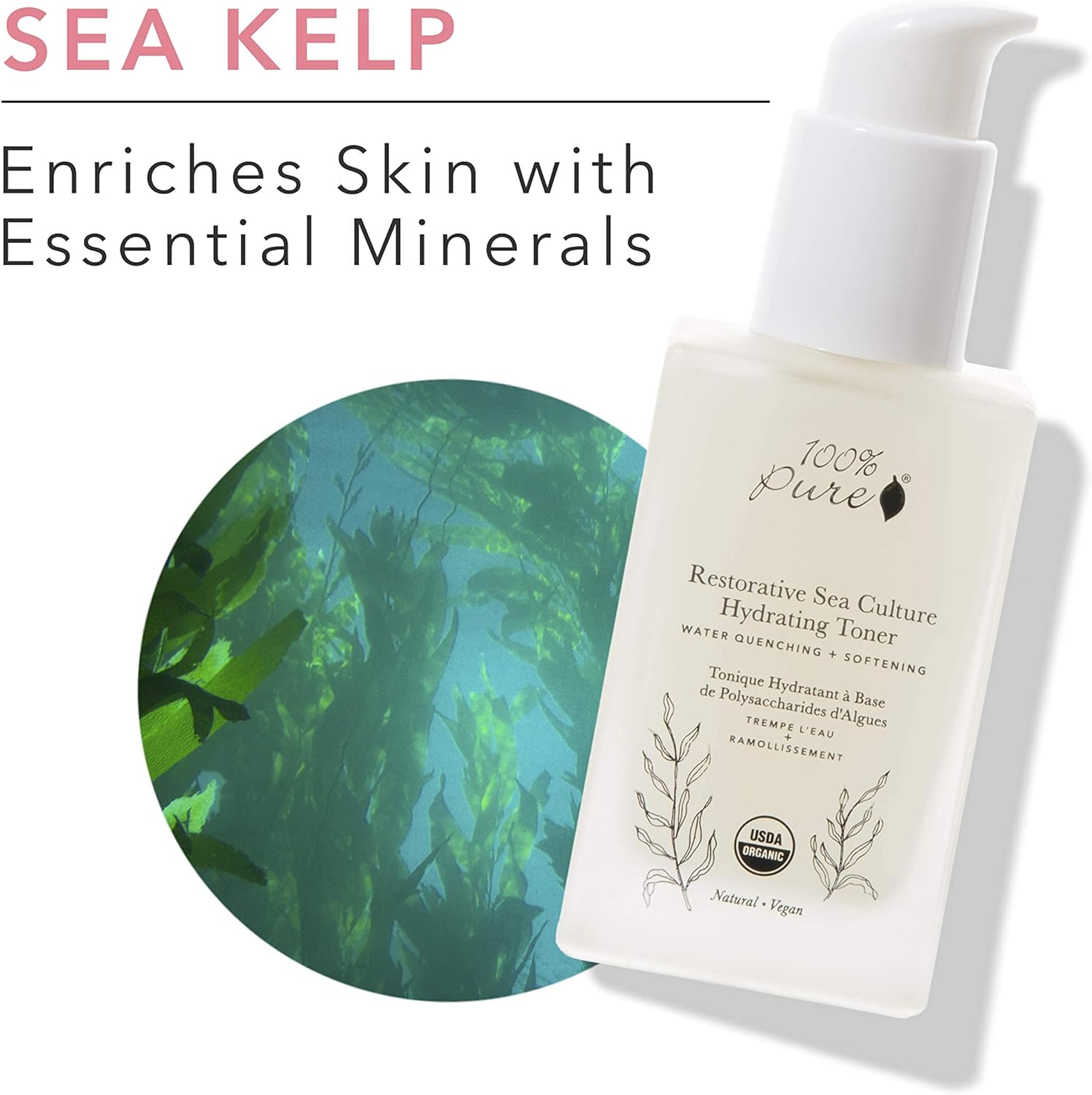 100% PURE Restorative Sea Culture Hydrating Toner, Organic W