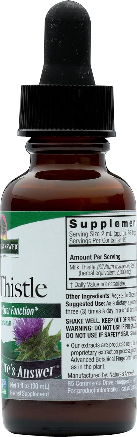Nature's Answer Milk Thistle Extract, Alcohol Free, Cruelty Free, 1 Fl