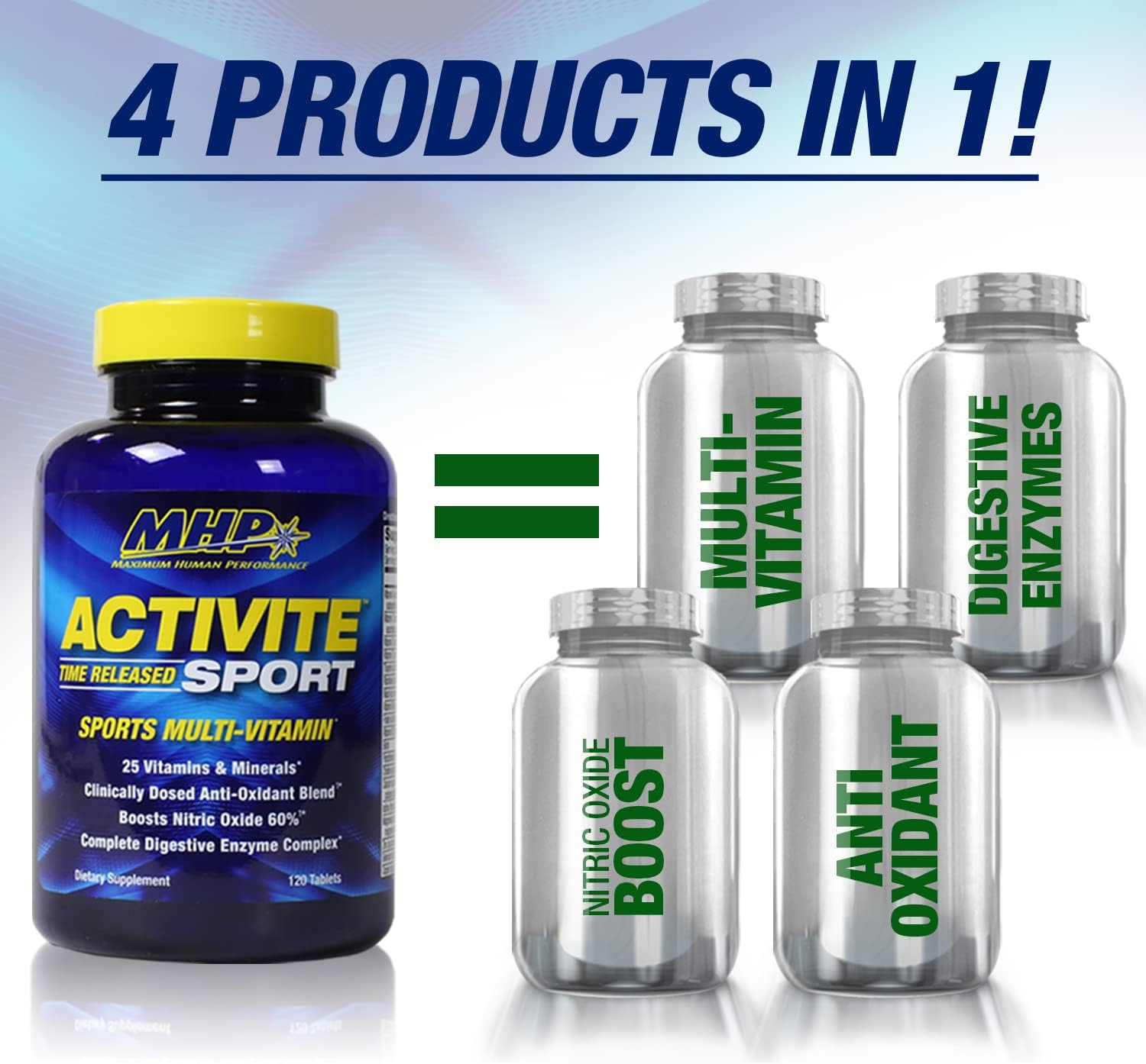 MHP Activite Sport Multi Vitamin, 25 Vitamins and Minerals, Nitric Oxi