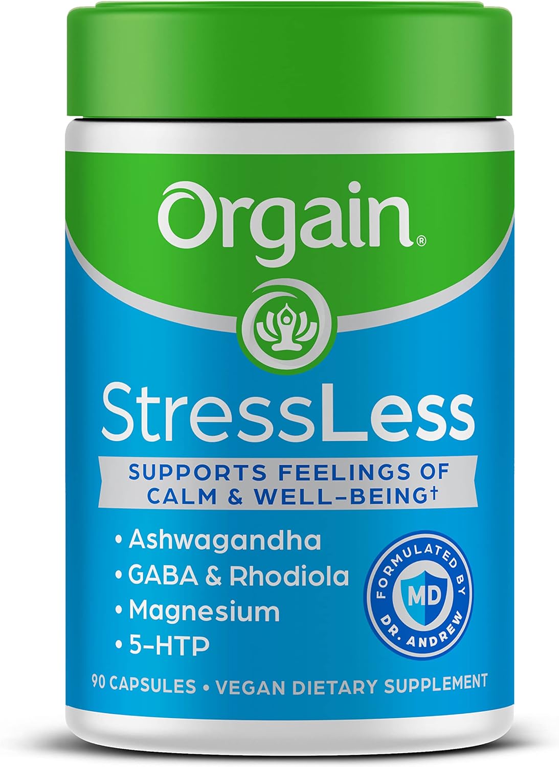 Orgain StressLess, Stress Relief Supplement - Blend of Magnesium, Lemo