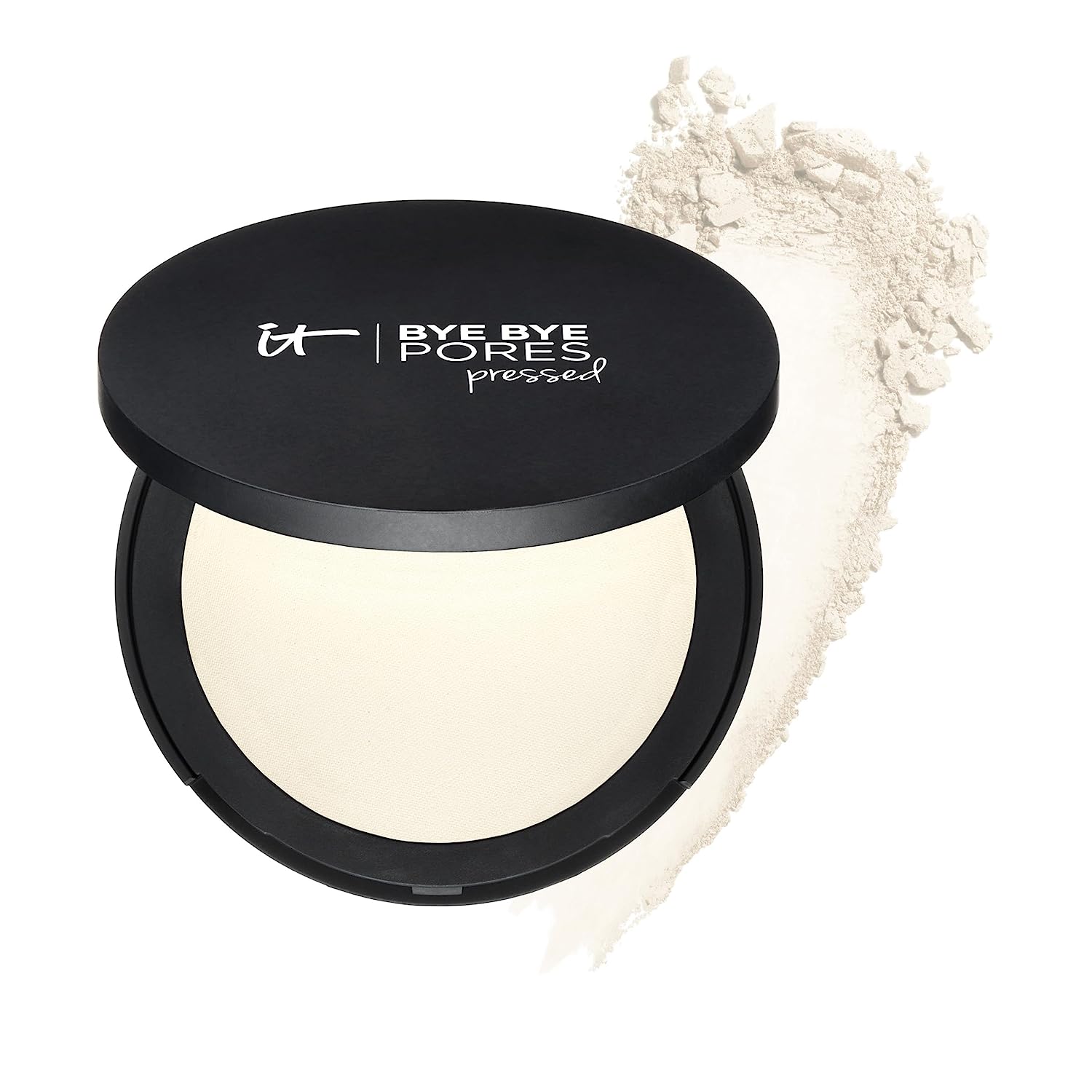 IT Cosmetics Bye Bye Pores Pressed Finishing Powder - Universal Shades - Contains Anti-Aging Peptides, Hydrolyzed Collagen & Antioxidants - 0.31