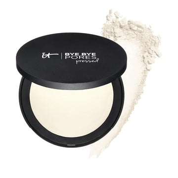 IT Cosmetics Bye Bye Pores Pressed Finishing Powder - Universal Shades - Contains Anti-Aging Peptides, Hydrolyzed Collagen & Antioxidants - 0.31