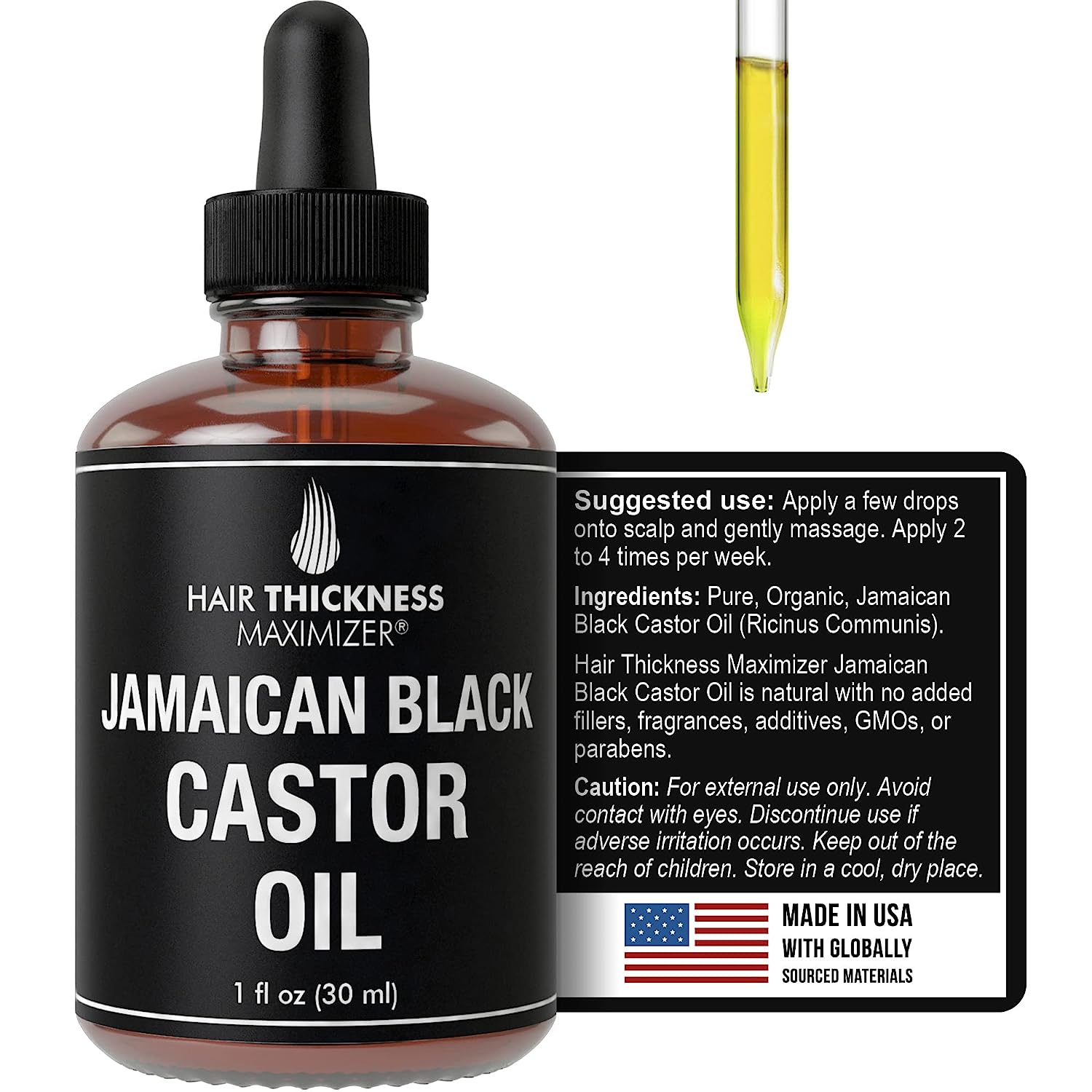 Jamaican Black Castor Oil For Hair Growth. Vegan Serum and Lash Serum For Thickening, Moisturizing + Eyelash. Scalp Trea