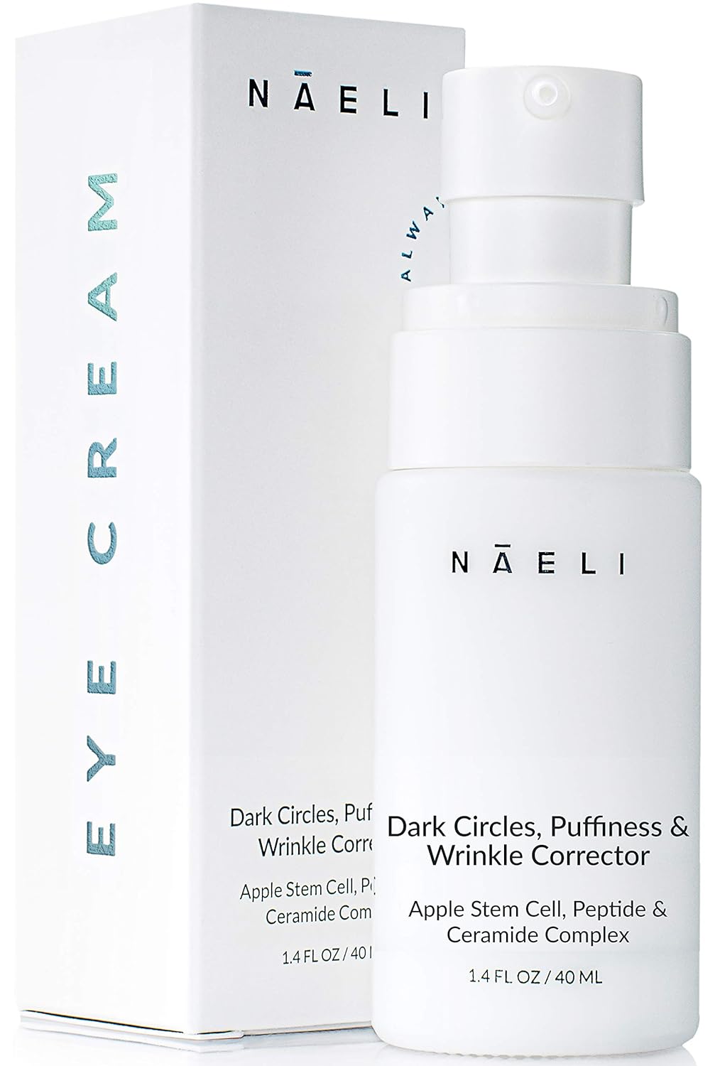 NAELI Eye Cream for Dark Circles, Puffiness & Wrinkles with Anti Aging Apple Stem Cell & Peptide Complex - Reduces Fine Lines, Diminishes Bags & Restores Under Eye, 1.4