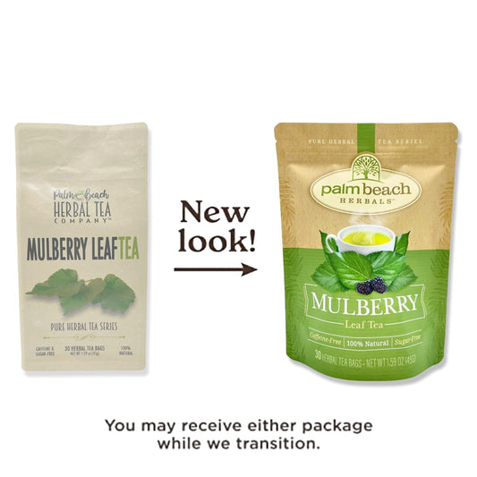 Mulberry Leaf Tea - Pure Herbal Tea Series by Palm Beach Herbals (30ct) [Packaging May Vary]