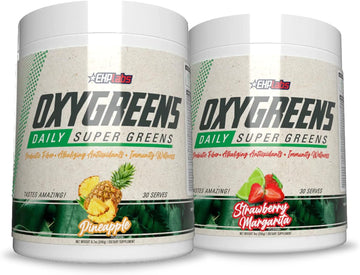 OxyGreens Bundle by EHPlabs - Daily Super Greens Powder, Spirulina Her