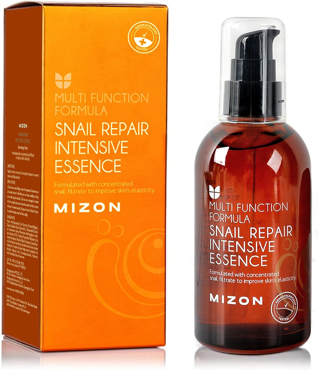 MIZON Snail Line, Snail Repair Intensive Essence, Improves Skin, Wrinkle-Care, Smooth Skin, Korean Skincare (3.38  )