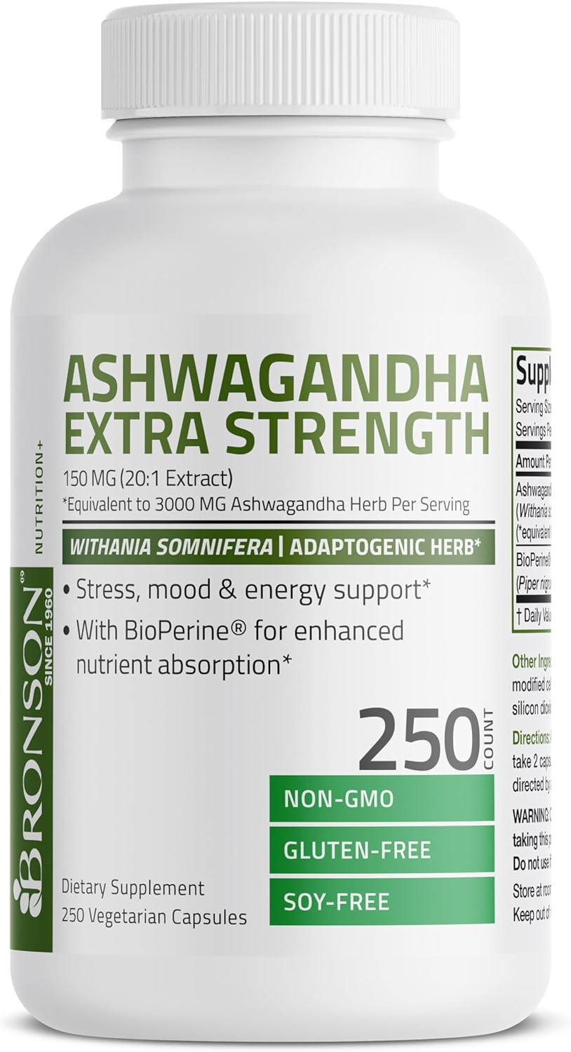 Bronson Ashwagandha Extra Strength 3000 mg Stress & Mood Support with 