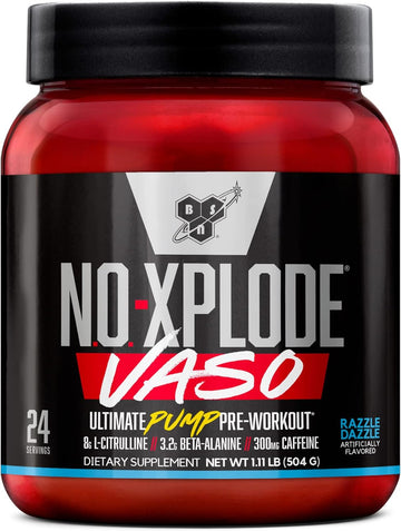 BSN N.O.-XPLODE Vaso Pre Workout Powder with 8g of L-Citrulline and 3.
