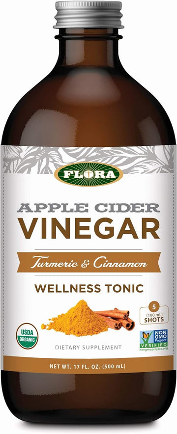 Flora - Apple Cider Vinegar - Turmeric & Cinnamon, Wellness Tonic, Non1.06 Pounds