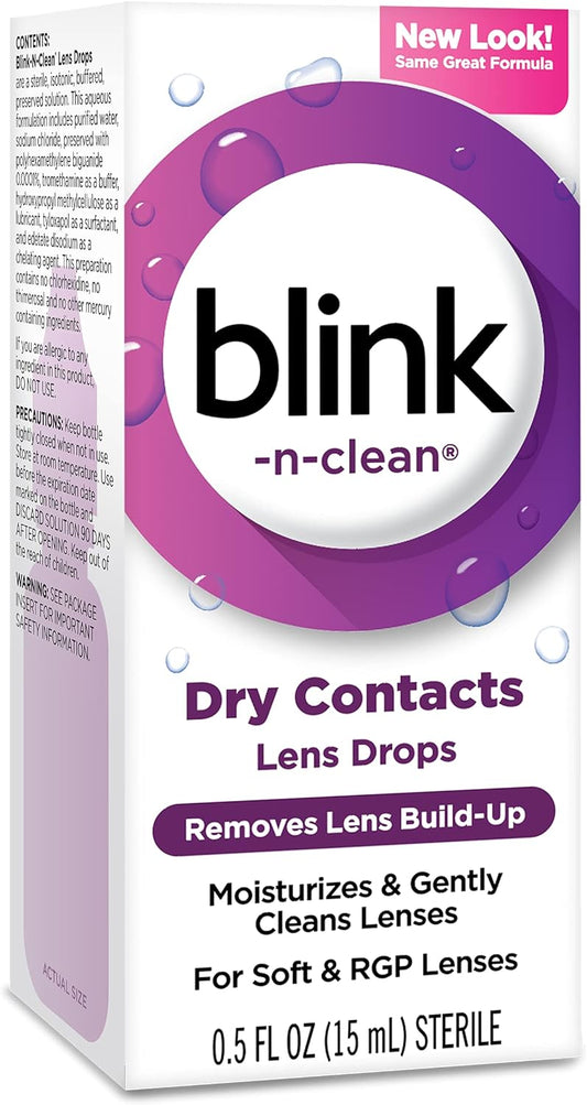 Complete Blink-N-Clean Lens Drops For Soft Contact Lenses, 15 ml (Pack