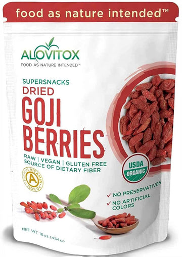 Organic Goji Berries Dried 16 Oz | Raw, Vegan, Gluten Free Dried Goji Berries Organic Dried | High Plant Based Protein,