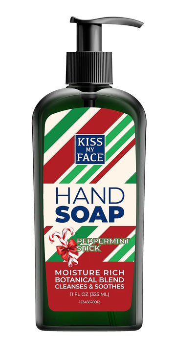 Kiss My Face Peppermint Hand Soap, Moisture Rich, Botanical Blend, Cleanses and Soothes, 11