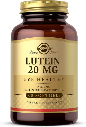 Solgar Lutein 20 mg, 60 Softgels - Supports Eye Health - Helps Filter