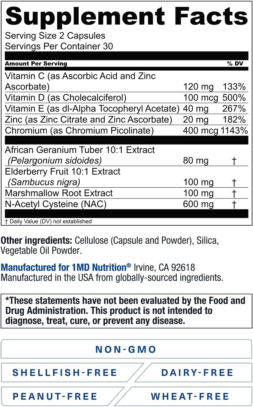 1MD Nutrition BreatheMD | Lung and Respiratory Support Supplement | Pr