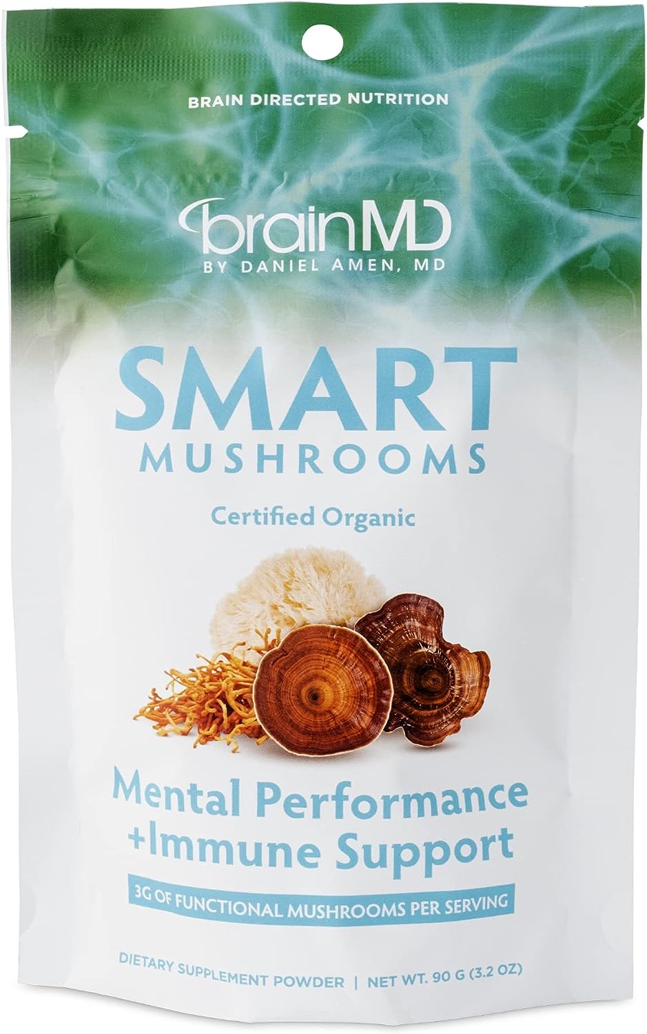 BRAINMD Dr Amen Smart Mushrooms - 3.2 oz - Mental Performance + Immune