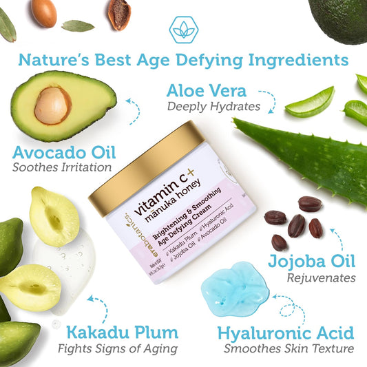 Advanced Vitamin C Face Cream - Brightening & Nourishing with Jojoba Oil, Kakadu Plum for Fine Lines, Wrinkles