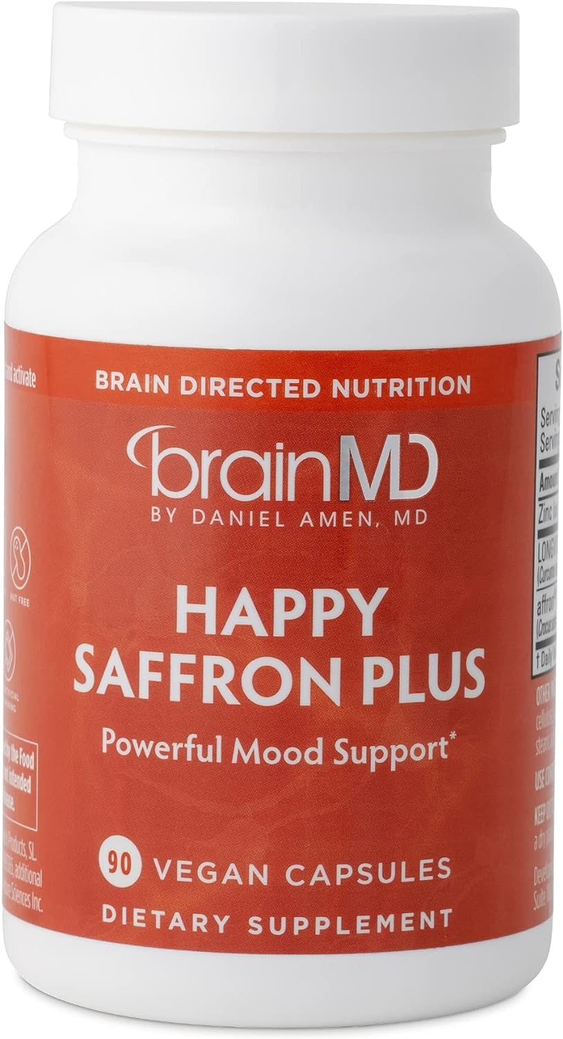 Dr Amen BrainMD Happy Saffron Plus - 90 Capsules - With Saff