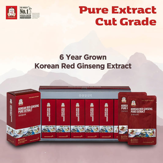 CheongKwanJang [Korean Red Ginseng Pure Extract Cut 100% 6-Year-Old Korean Red Ginseng Roots, Immune System Support Supplement Booster - 90 mL Pouch (30 Count)