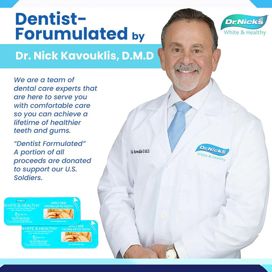 Dr. Nick's White & Healthy Professional Teeth Whitening Strips, 20 Treatments for Healthier Teeth & Gums, Dentist Formulated, Enamel Safe Whitening Strips for Sensitive Teeth