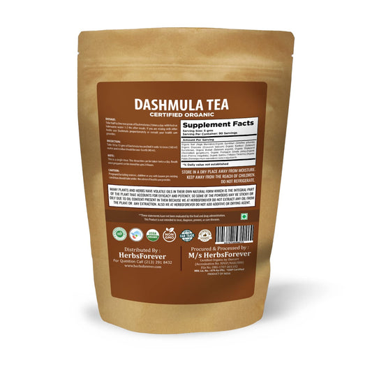 HerbsForever Dashmula Tea ? Cut and Sifted ? Stress Relief Formula ? Supports Physical and Mental Health ? Non GMO, Orga
