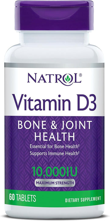 Natrol Vitamin D3 10,000 Iu Tablets, Support Your Immune Health, 60 Co