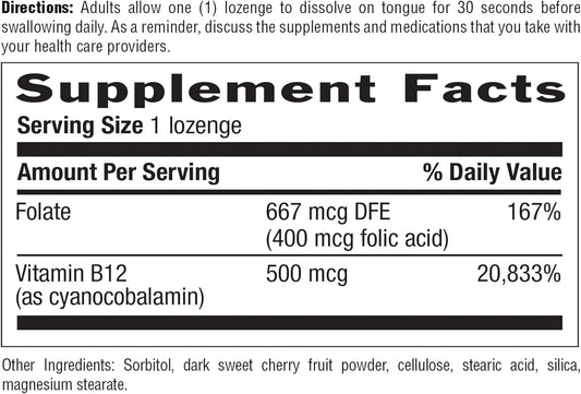 Country Life Vitamin B12 With Folate, Supports Energy & Red Blood Cell