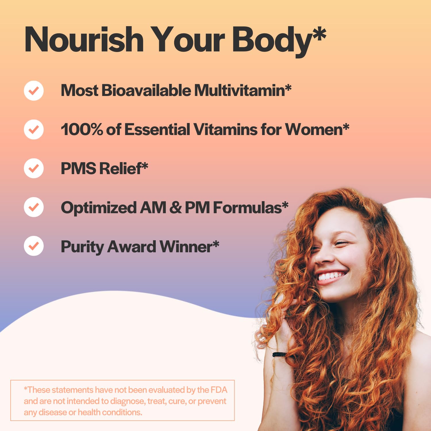 Premium Bioavailable Daily Multivitamin for Women with Iron, Folate, C