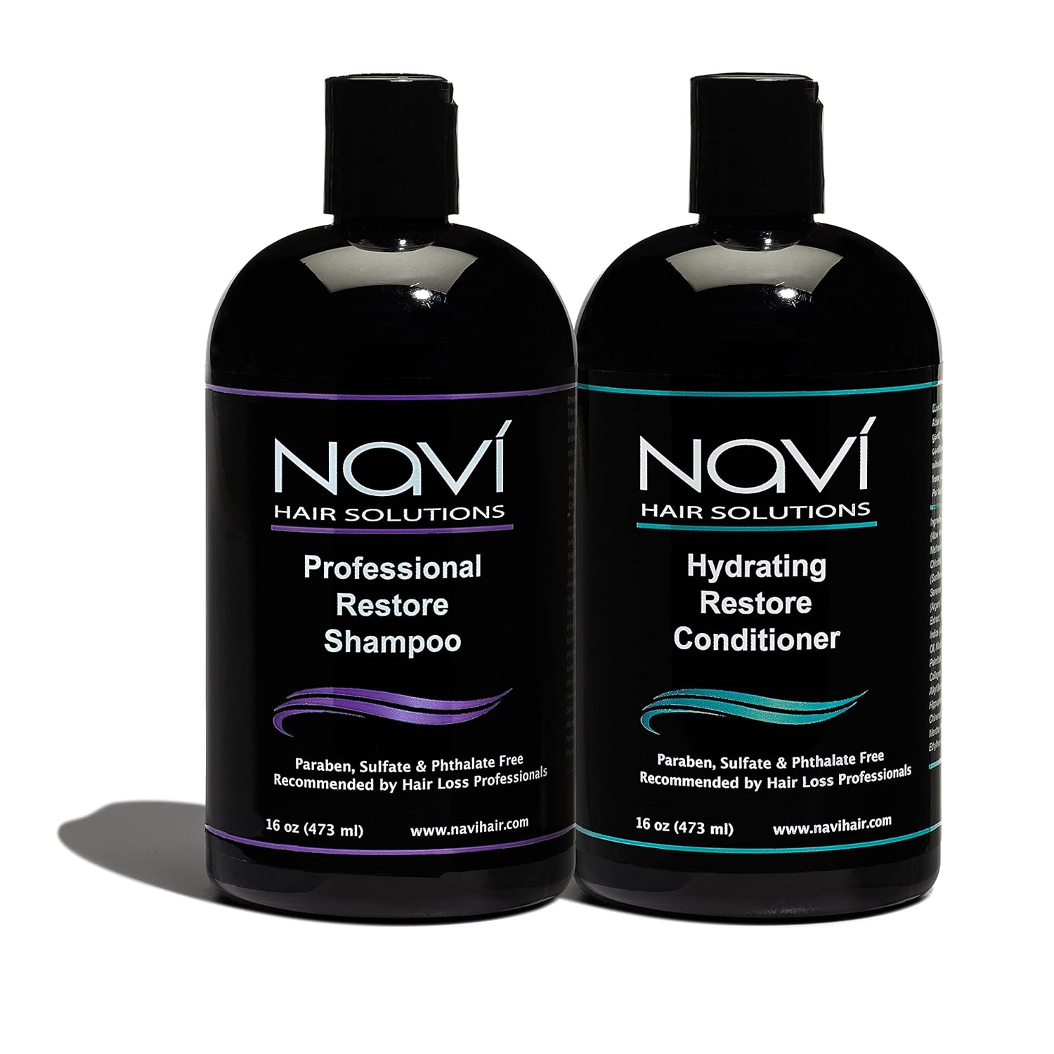 Navi Professional Hair Growth Shampoo and Conditioner Set, DHT Blocker for Thinning Hair and Hair Loss, Sulfate Free and Safe for Color Treated Hair, Hair Regrowth for Men and Women, 2 x 16