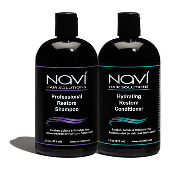 Navi Professional Hair Growth Shampoo and Conditioner Set, DHT Blocker for Thinning Hair and Hair Loss, Sulfate Free and Safe for Color Treated Hair, Hair Regrowth for Men and Women, 2 x 16