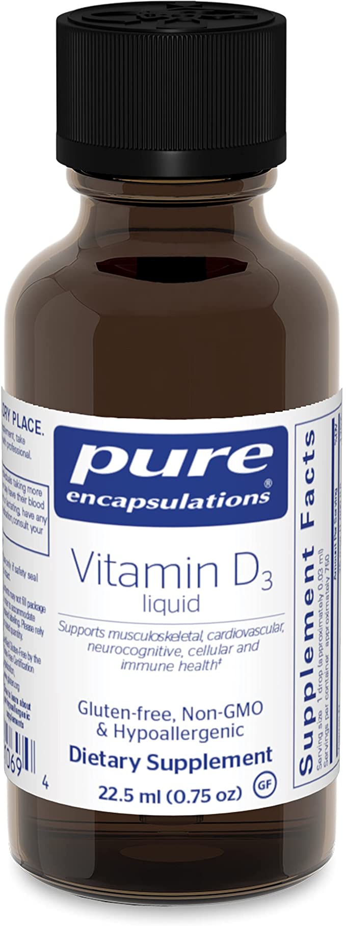 Pure Encapsulations - Vitamin D3 Liquid - Hypoallergenic Support for Bone, Breast, Prostate, Cardiovascular, Colon and Immune Health* - 22.5 ml ()
