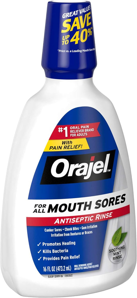 Orajel Antiseptic Mouth Sore Rinse, 16 Fluid Oz
