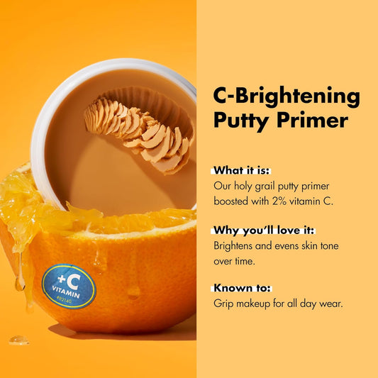 e.l.f C-Brightening Putty Primer, Makeup Primer For Brightening & Evening Out Skin Tone, Enriched With Vitamin C, Universal Sheer (Packaging May Vary)