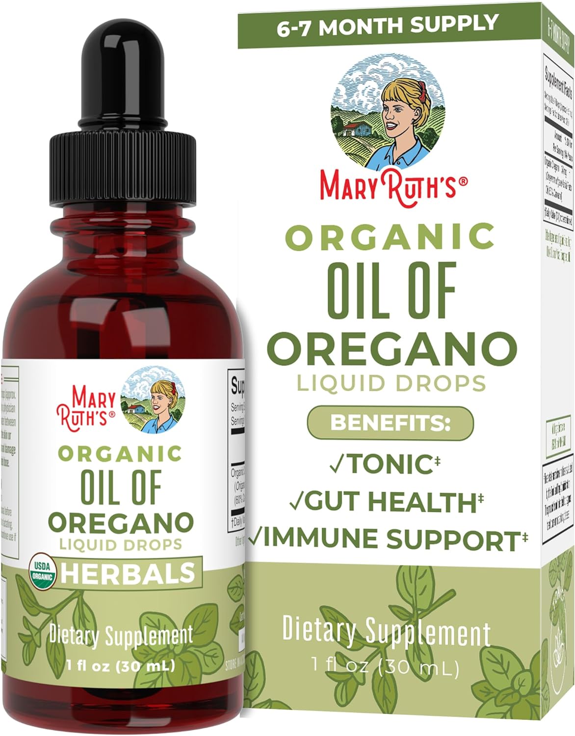 MaryRuth Organics, Oregano Oil Drops, 6 Month Supply, USDA Organic, He