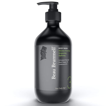 Daily Hydrating Body Wash for Men by Beau Brummell | A Luxury Daily Body Wash Formulated to Remove Dirt and Oils Without Stripping Away Vital Moisture | Large 16.9  Bottle | Made in USA