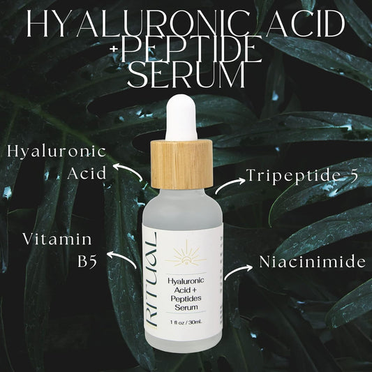 Ritual Skincare Hyaluronic Acid + Peptide Serum - oil free, Hyaluronic Acid, Peptides, B Vitamins, Niacinamide, Improve Skin Tone, Hydrating, Boosts Collagen Production, Anti-Aging Facial Serum