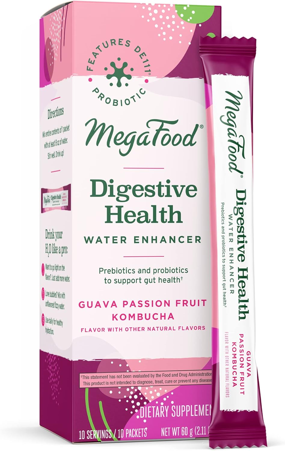 MegaFood Kombucha Powder - Probiotics for Digestive Health- Water Enha3.16 Ounces