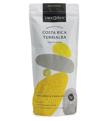 CAFEOTECA Specialty Whole Bean Coffee Costa Rica Single Origin Turrialba Region Cup of Excellence Grade of 100% Medium Roast Coffee bag