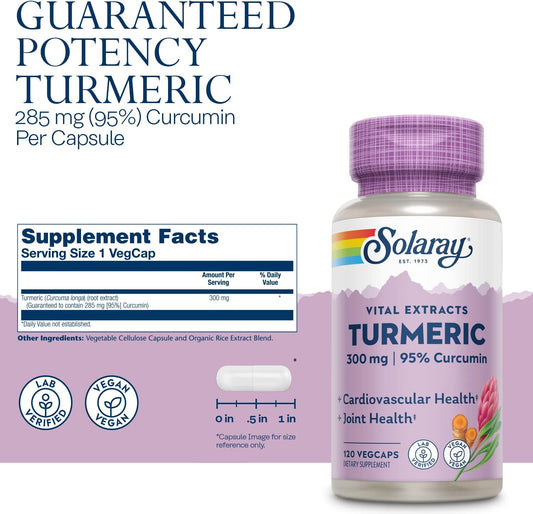 SOLARAY Turmeric Root Extract 300mg Joint & Heart Health Support Guara