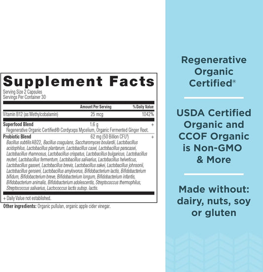 Ancient Nutrition Regenerative Organic Certified Probiotics For Metabo