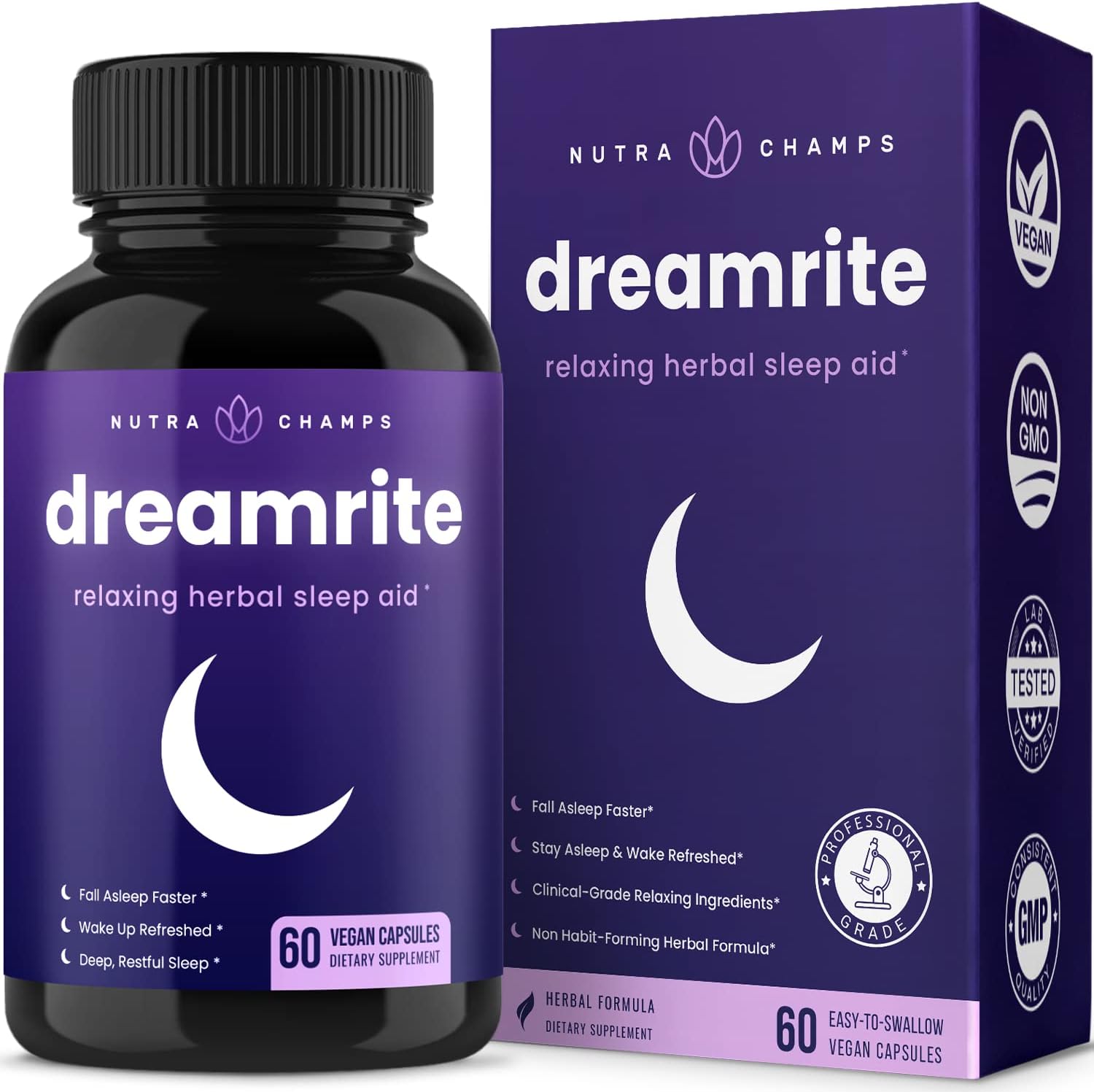 NutraChamps Sleep Aid | Herbal Sleeping Pill for Adults with Melatonin