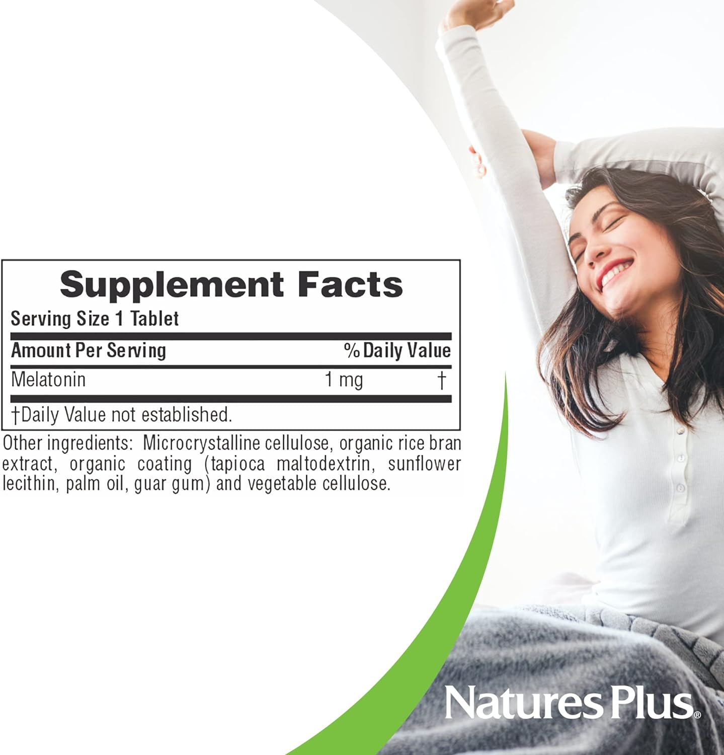 NaturesPlus Melatonin 1 mg - 90 Fast-Acting Tablets - Supports Restful