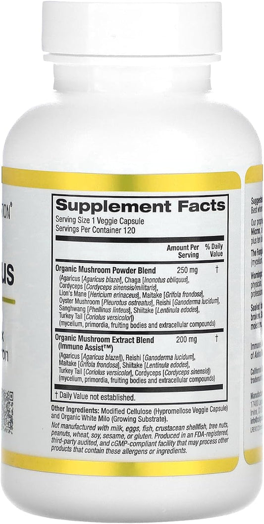 Fungiology, Mushrex Plus, Full-Spectrum Mushroom Complex, Certified Or