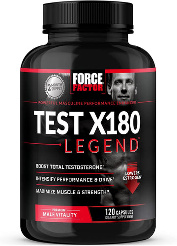 FORCE FACTOR Test X180 Legend Testosterone Booster for Men to Build Muscle & Strength, Performance, Testosterone Supplem