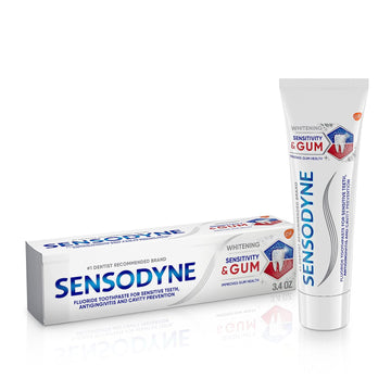 Sensodyne Sensitivity & Gum Whitening Toothpaste, Toothpaste for Sensitive Teeth & Gum Problems, 3.4 s