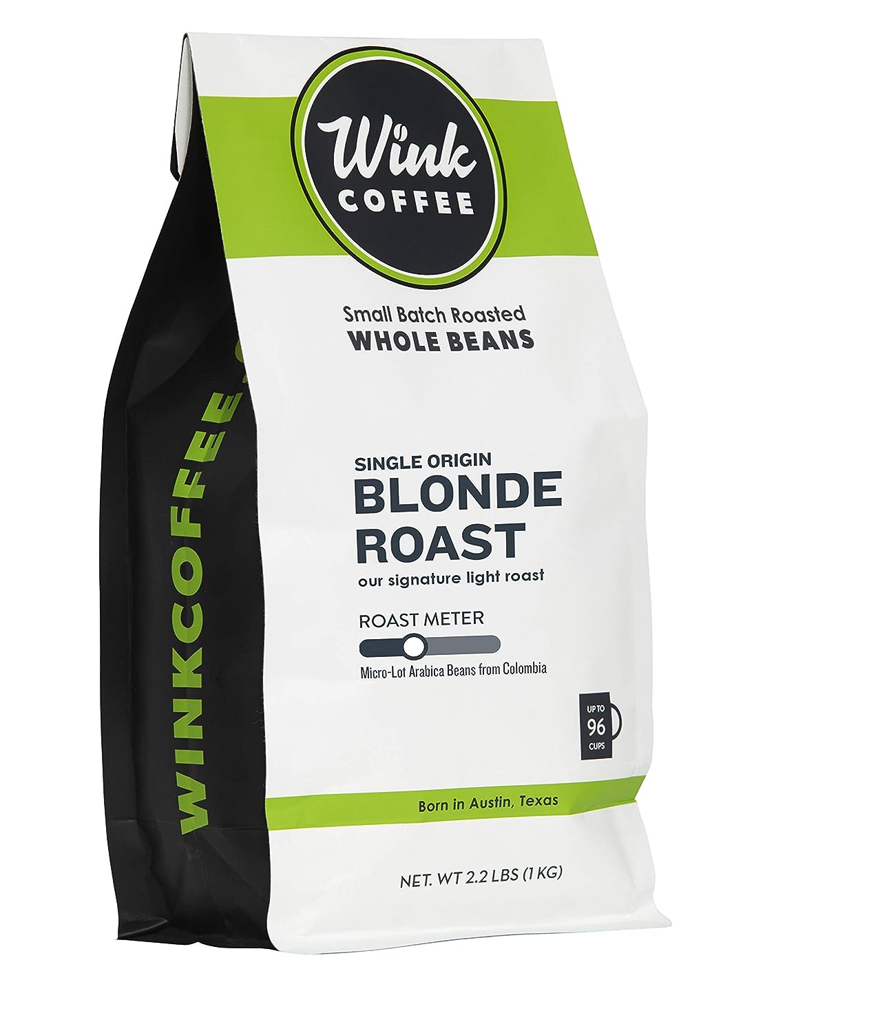 Wink Blonde Roast Whole Bean Coffee, Large Bag, 100% Arabica Coffee Beans, Single Origin Colombian, Smooth, Light, and Complex