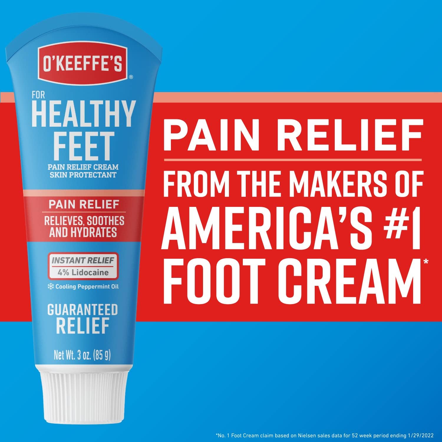 O'Keeffe's for Healthy Feet Pain Relief Skin Protectant Cream, 3 Ounce