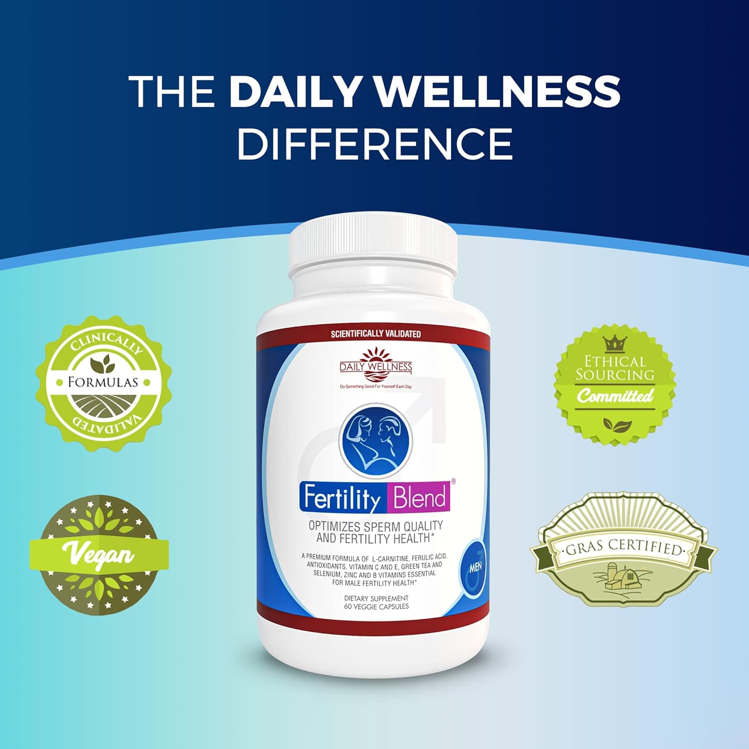 Fertility Blend Daily Wellness for Men - Male Fertility Supplement, Vi