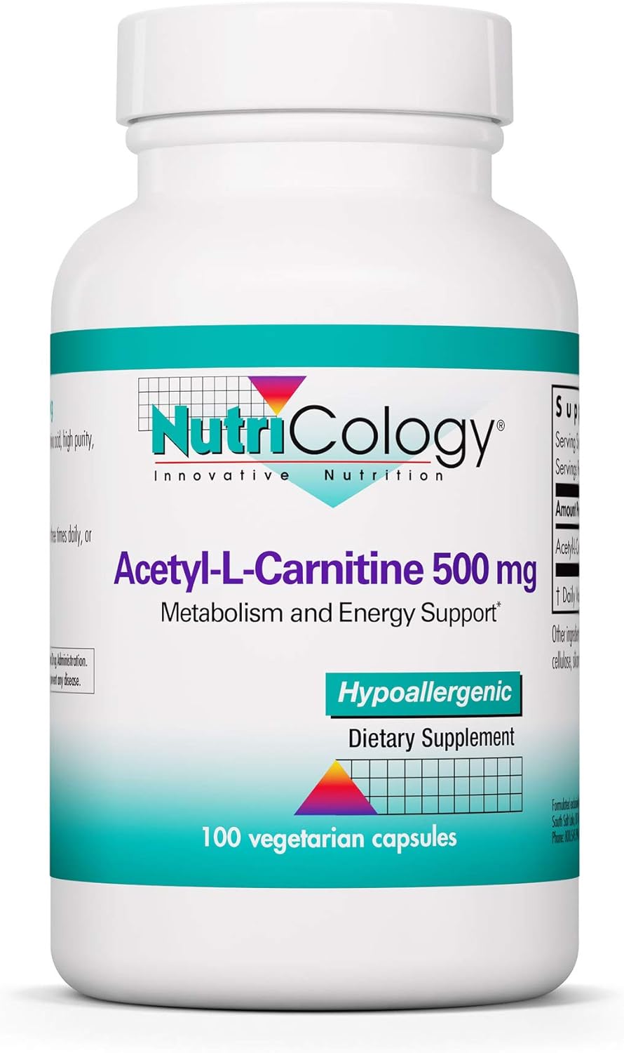 Nutricology Acetyl L-Carnitine 500Mg - Metabolism And Energy