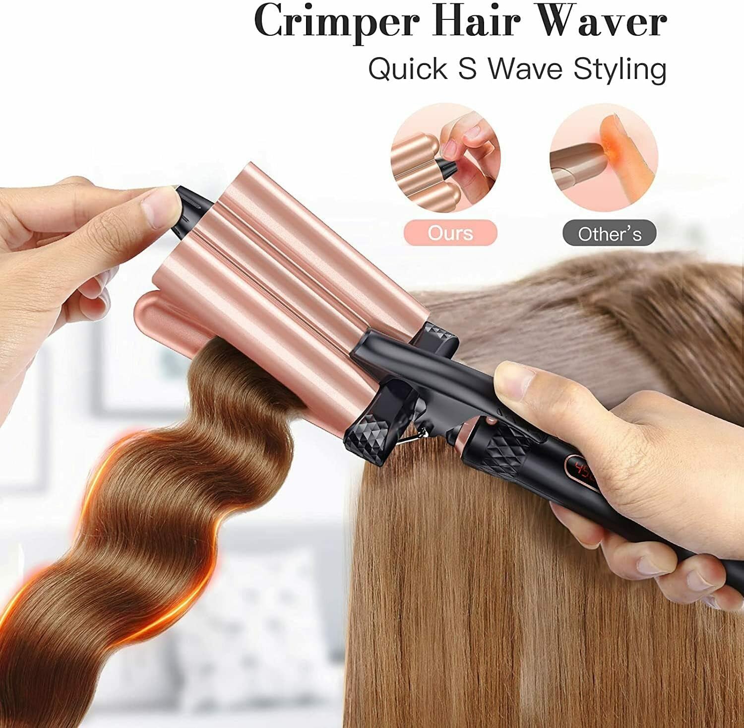 Esupli.com USTAR Curling Iron 3 Barrel Hair Waver 4 in 1 Hai